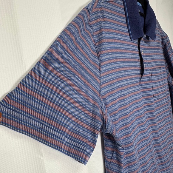 Born Southern Saddlebred Men's Striped Polo Shirt, Casual‎ Button Down Top - Picture 2 of 5